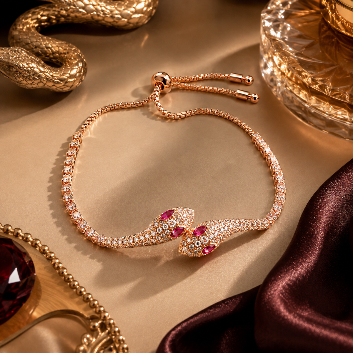 Ruby Serpent Bracelet